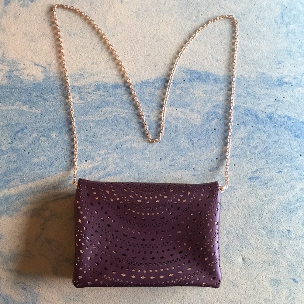 Maroon purse.